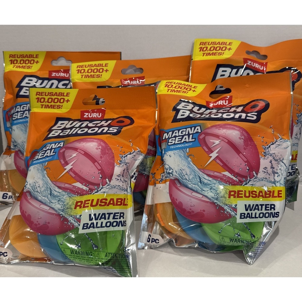 5 Packs Of Zuru Bunch O Balloons Reusable Water Balloons 30 Total Balloons